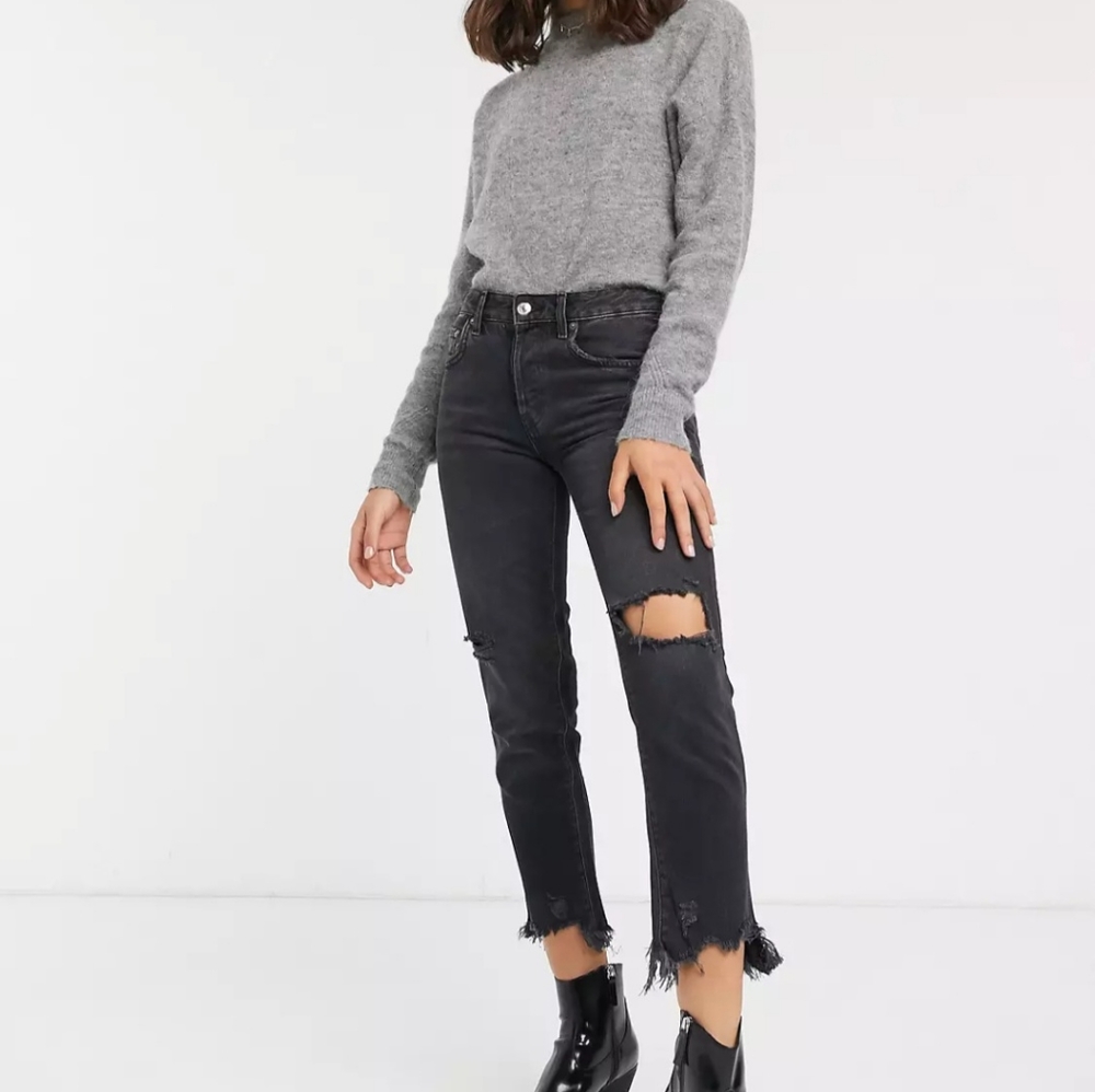 We The Free by Free People rigid relaxed black jeans size 26